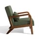 preview thumbnail 155 of 161, 25" W Mid Century Upholstered Wood Accent Chair with Pillow