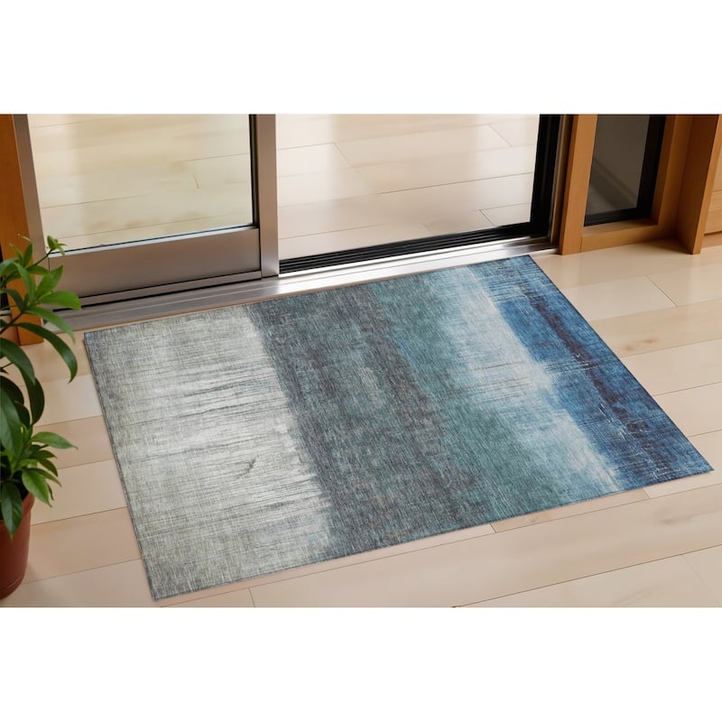 HomeRoots Abstract Transitional Rectangle Outdoor Rug - 3' x 5'