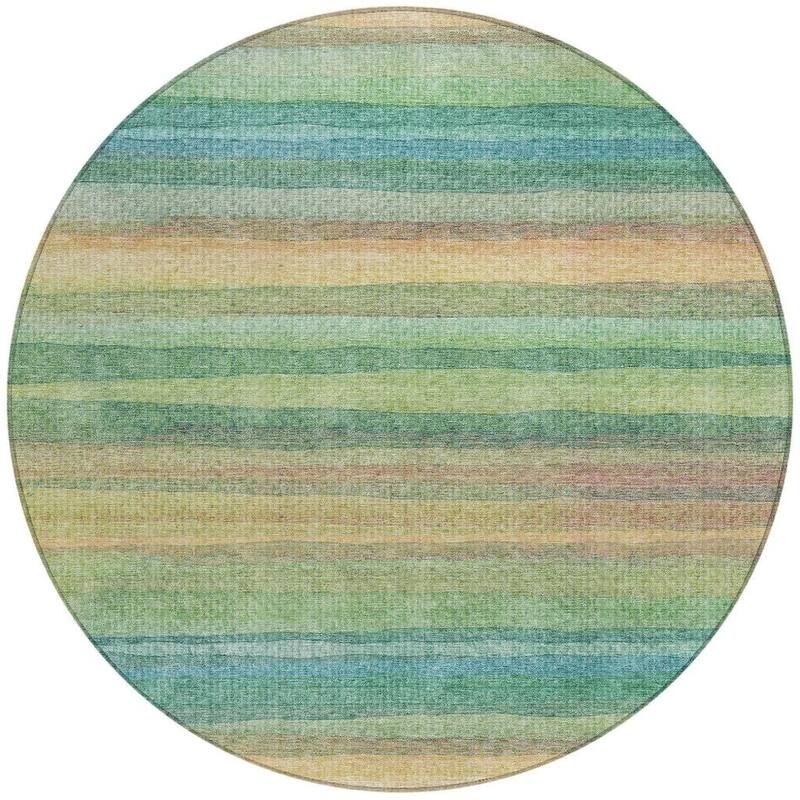 HomeRoots Striped Transitional Rectangle Outdoor Rug
