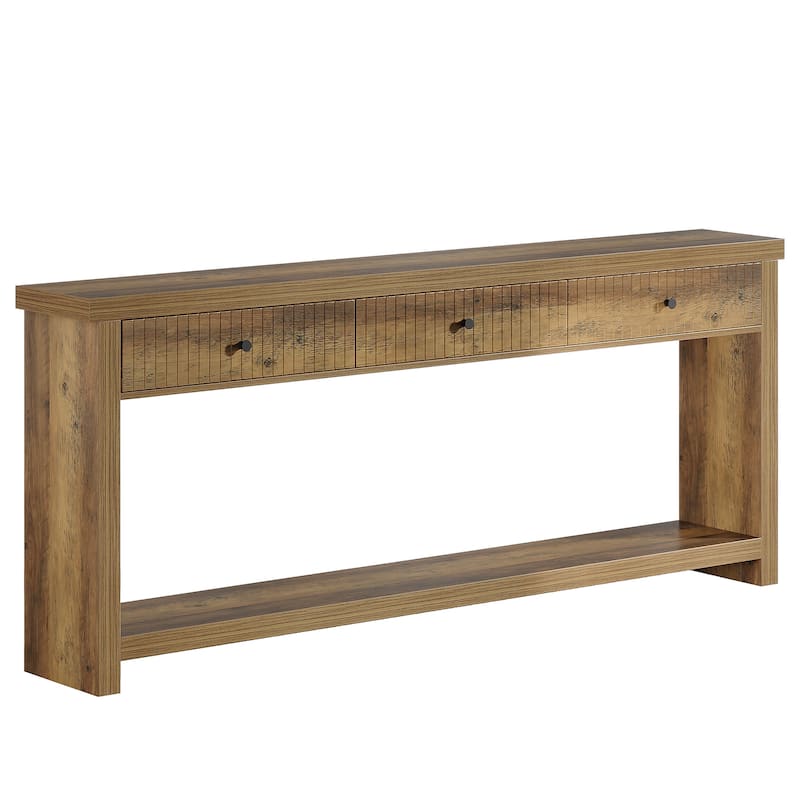 71'' Wood Console Sofa Accent Table with 3-Drawers for Entryway