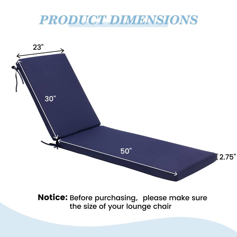 Pellebant Outdoor Patio Chaise Lounge Cushion