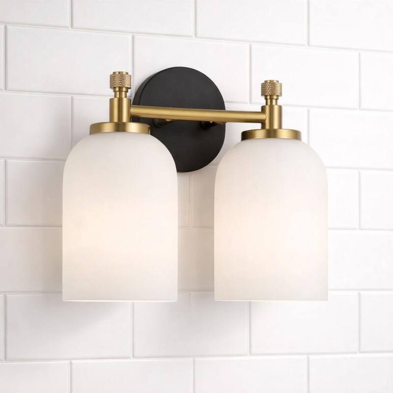 Asok Frosted Glass Dual Vanity Wall Sconce