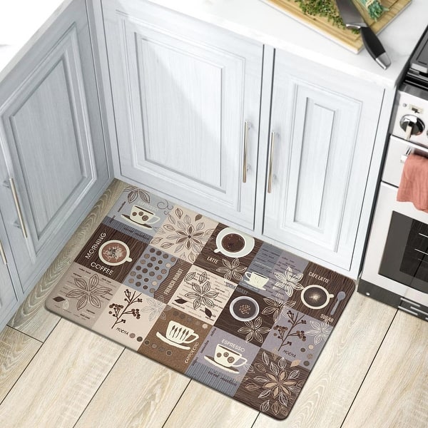 World Rug Gallery Coffee Kitchen Anti Fatigue Standing Mat - On