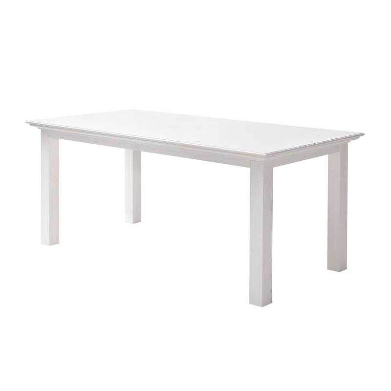 HomeRoots 63" White Solid Wood Dining Table - 62.99 in. x 29.92 in. x 35.43 in.