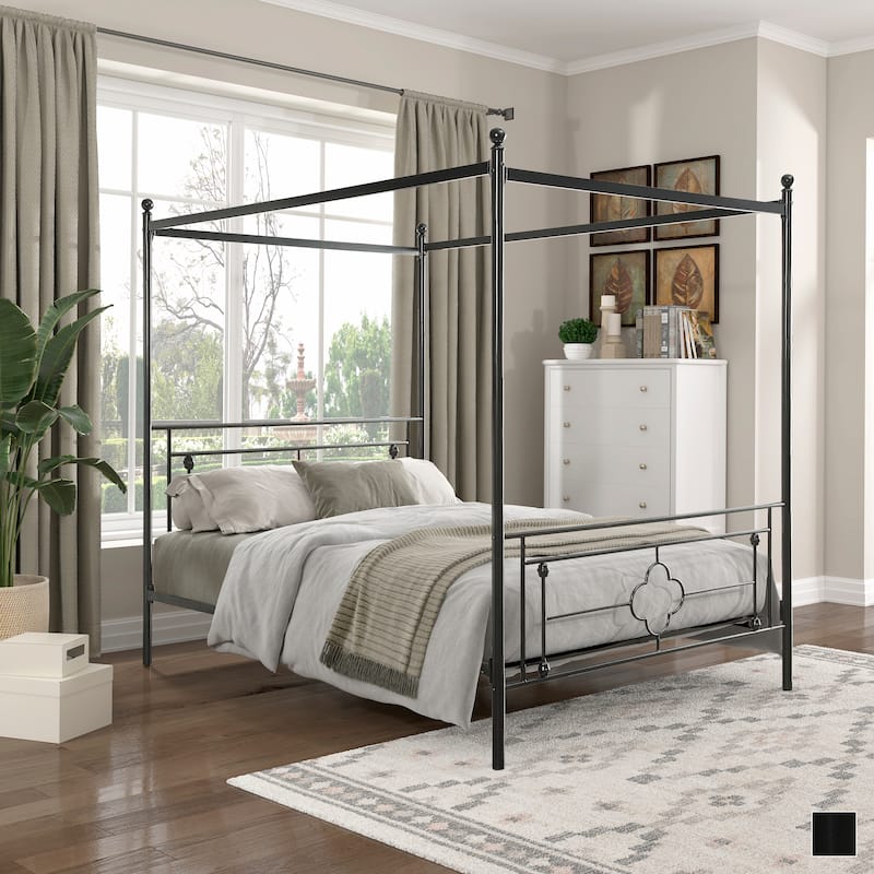 Marnie Qua-trefoil Canopy Metal Bed