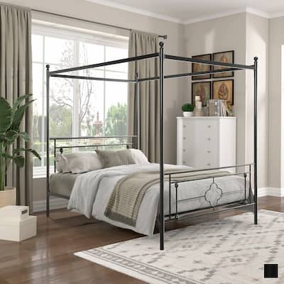 Marnie Qua-trefoil Canopy Metal Bed