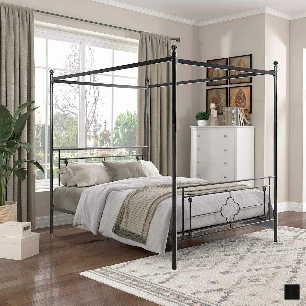 Marnie Qua-trefoil Canopy Metal Bed