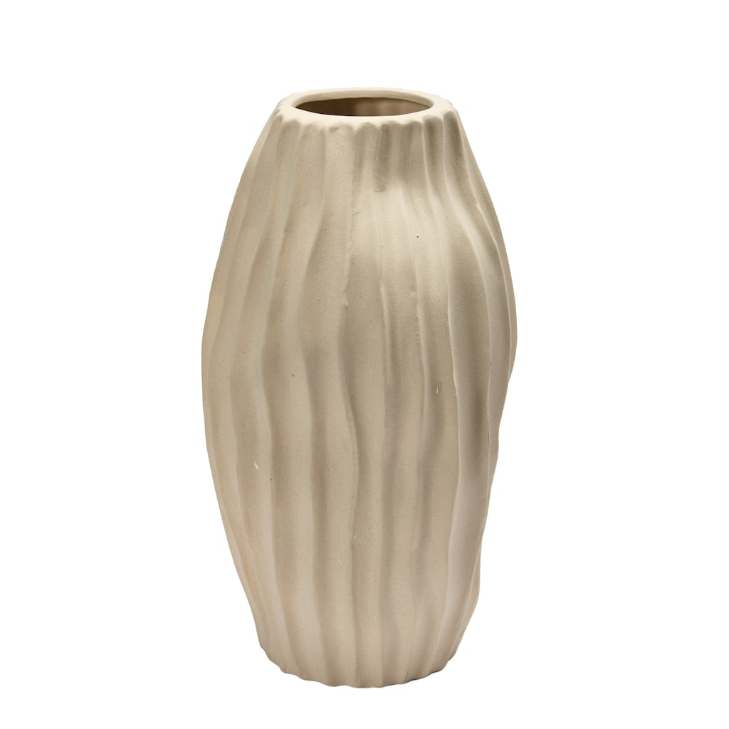 Stoneware Abstract Fluted Vase