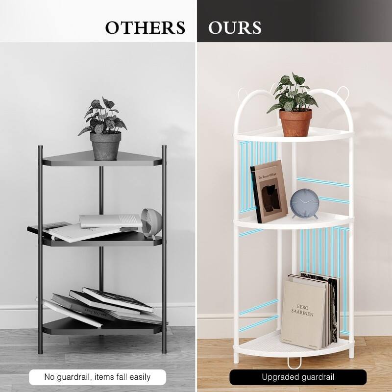 Storage Corner Shelf Unit - 9.84"D x 9.84"W x 32.08"H