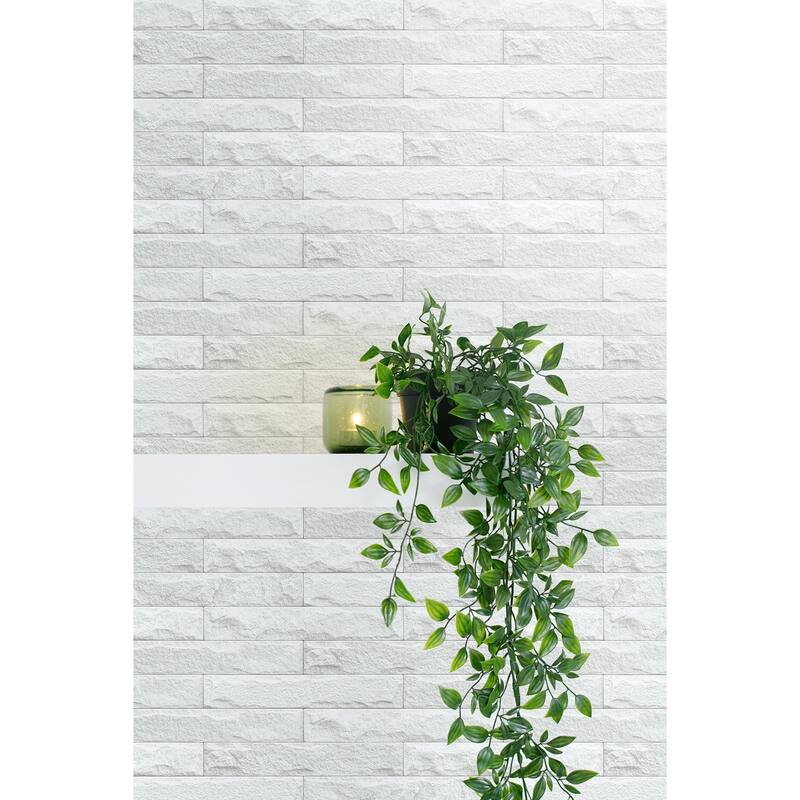 NextWall Faux Limestone Brick Peel and Stick Removable Wallpaper - 20.5 in. W x 18 ft. L