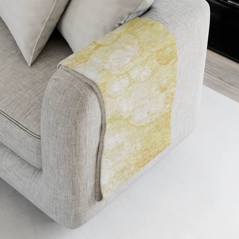 Premium Machine Washable Abstract Modern Sherpa Throw Blanket - Gold - 4'2" x 5'10"