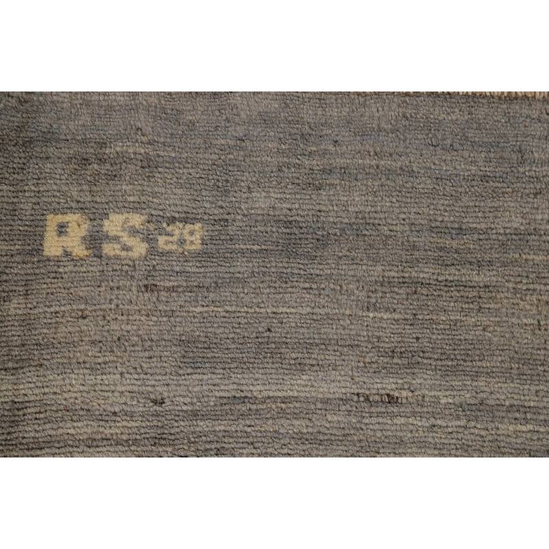 Striped Gabbeh Modern Foyer Rug Handmade Wool Carpet - 2'8"x 3'11"