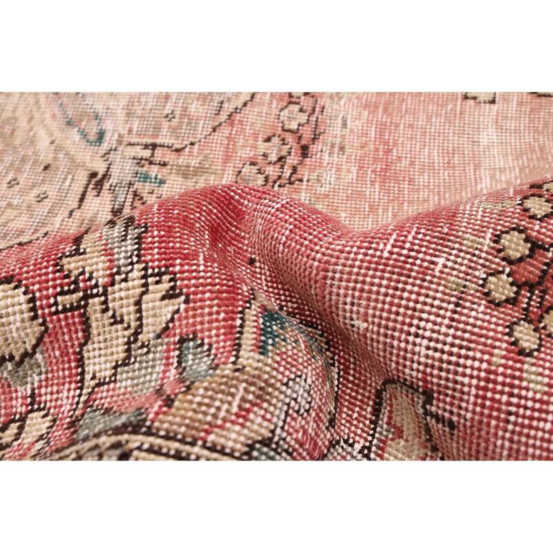 ECARPETGALLERY Hand-knotted Antalya Vintage Red Wool Rug - 6'5 x 9'2