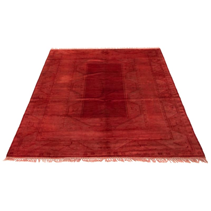 ECARPETGALLERY Hand-knotted Color Transition Red Wool Rug - 6'11 x 9'3