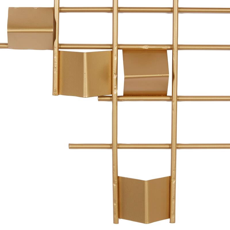 Metal Geometric 3D Folded Stripes Home Wall Decor - Gold - CosmoLiving by Cosmopolitan
