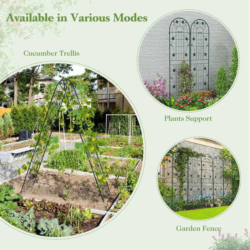 Costway 2 Pack Rustproof Metal Garden Trellis 71" x 20" Wire Lattice - See Details
