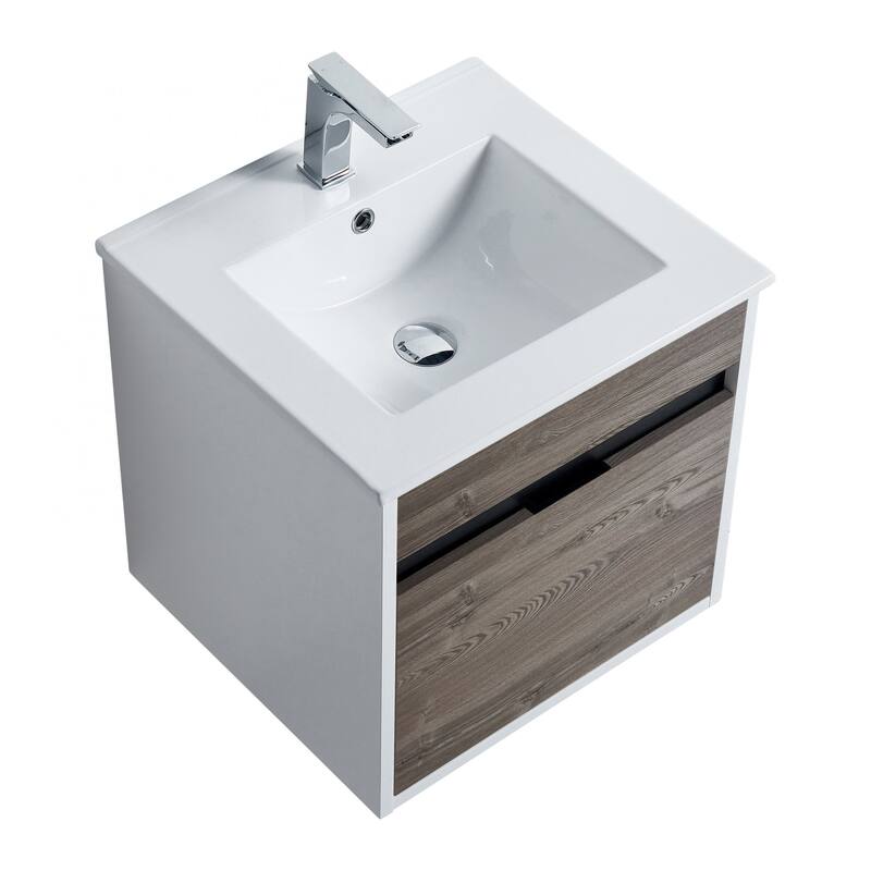 Fine Fixtures - Wall Mount Bathroom Vanity And Sink, Knob Free Design - Alpine Collection -