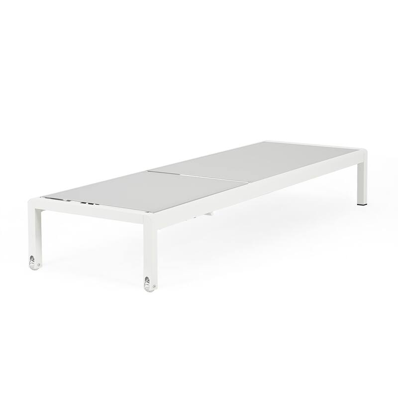 Cape Coral Outdoor Aluminum Chaise Lounge (Set of 2) by Christopher Knight Home - 77.56" D x 25.20" W x 11.80" H