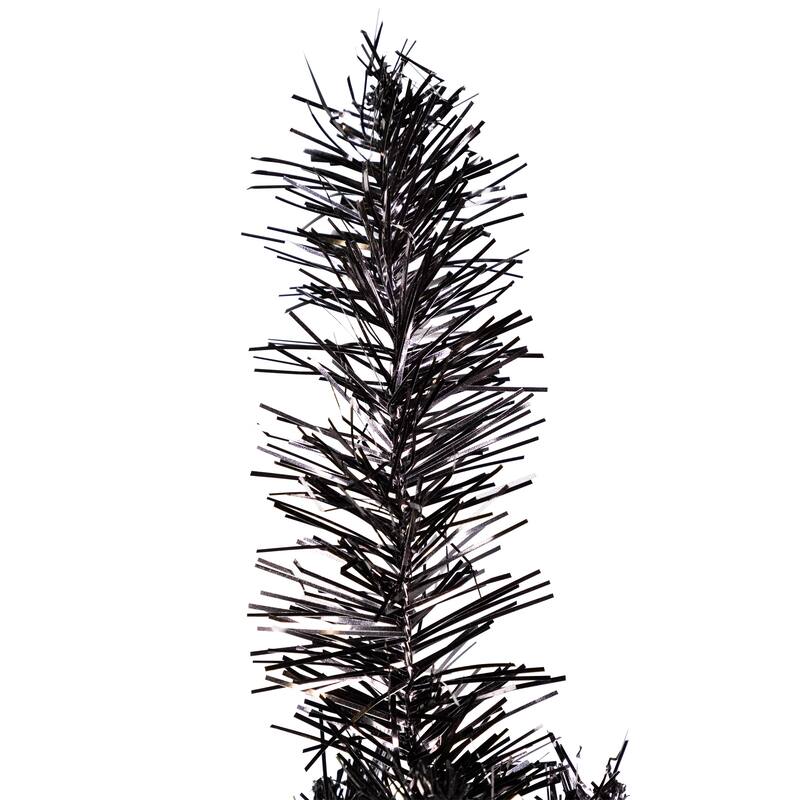 Artificial Tinsel Halloween Tree - 9' - Black - Unlit - 9 Foot