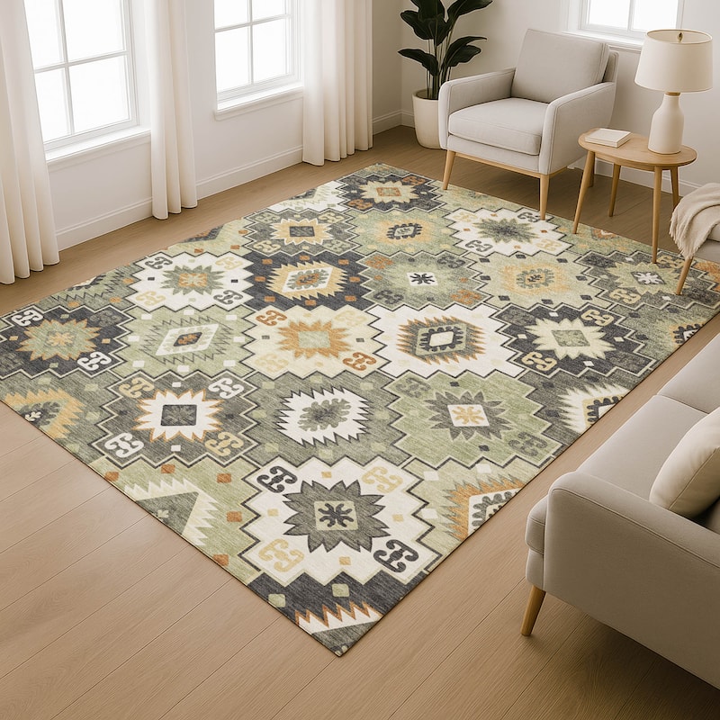 Premium Washable Super Soft Southwest Tribal Mayfield Rug