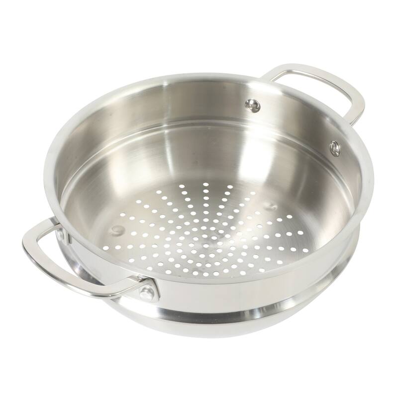 Sur La Table Kitchen Essentials 3-Piece 5.3-Quart Stainless Steel Dutch Oven with Steamer Insert & Glass Lid