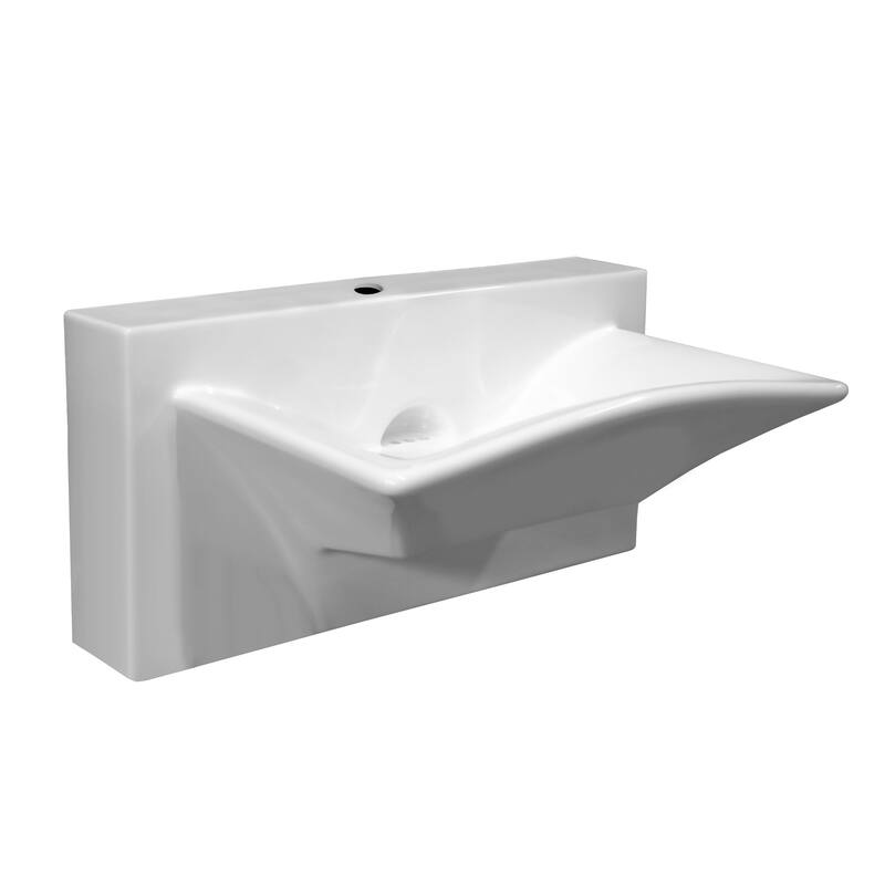 Whitehaus Isabella 27-7/8" Rectangular Porcelain Wall Mounted Bathroom