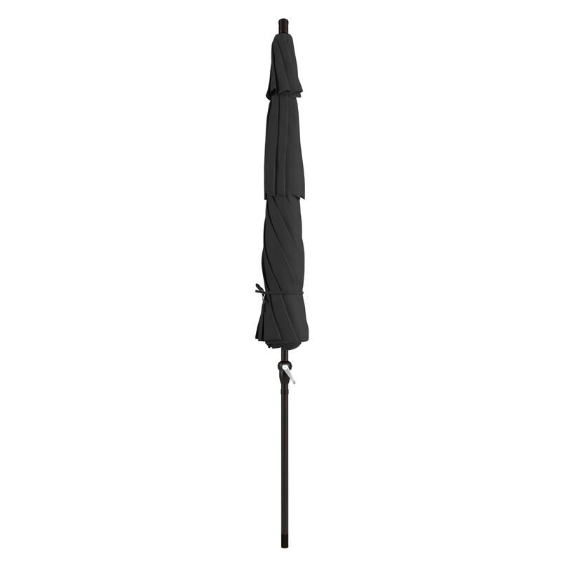 California Umbrella 11' Round Aluminum Crank Open Auto Tlit Patio Umbrella, Bronze Finish, Double Wind Vent.