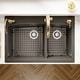 preview thumbnail 70 of 81, Karran Drop-In Quartz 33 in. 1-Hole 60/40 Double Bowl Kitchen Sink Kit