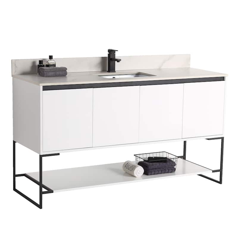 Fine Fixtures Urbania Collection Bathroom Vanity - 60" - White