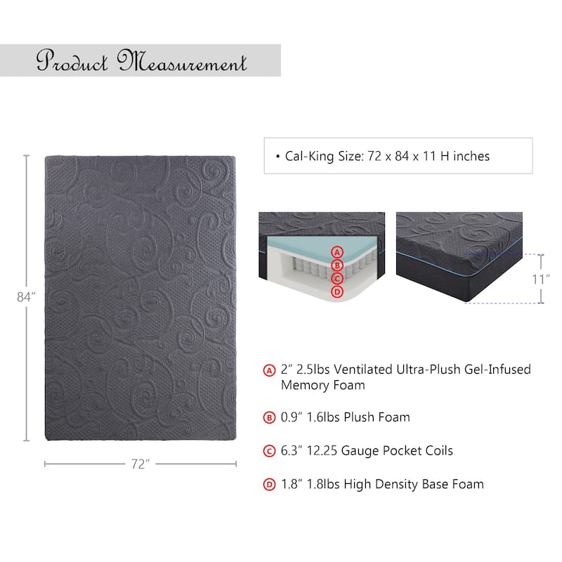 Chanson 11-Inch Gel-Infused Memory Foam Hybrid Mattress