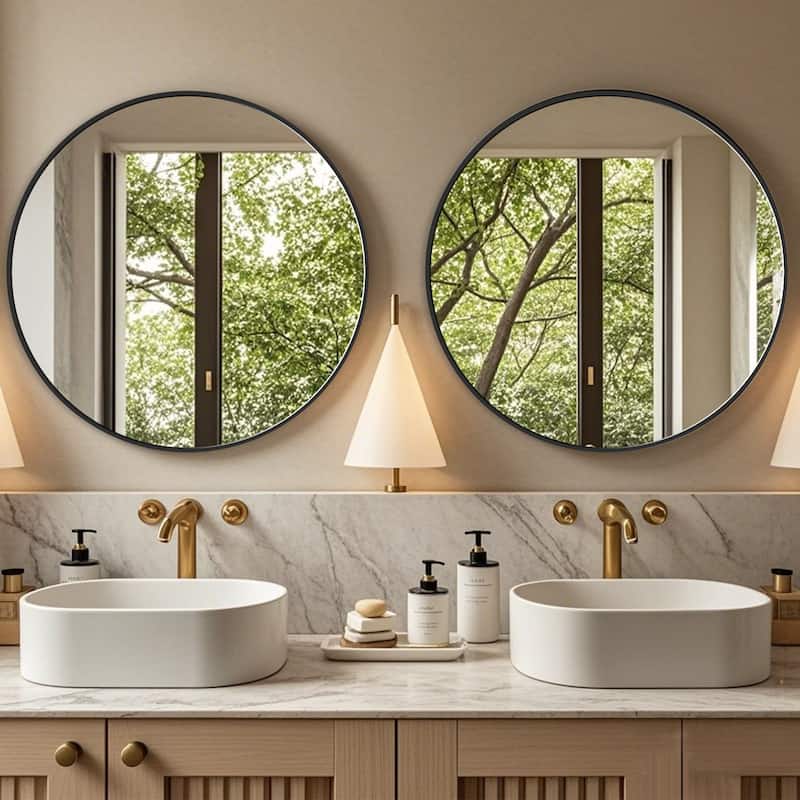 Modern Bathroom Wall Mounted Round Vanity Mirror