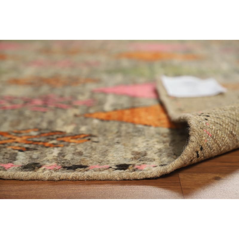 Square Geometric Moroccan Oriental Area Rug Handmade Wool Carpet - 5'9" x 6'4"