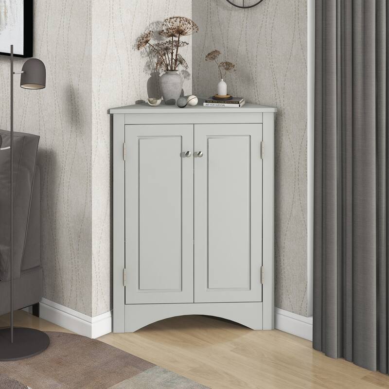Bathroom Storage Cabinet with Adjustable Shelves, Freestanding Floor Cabinet