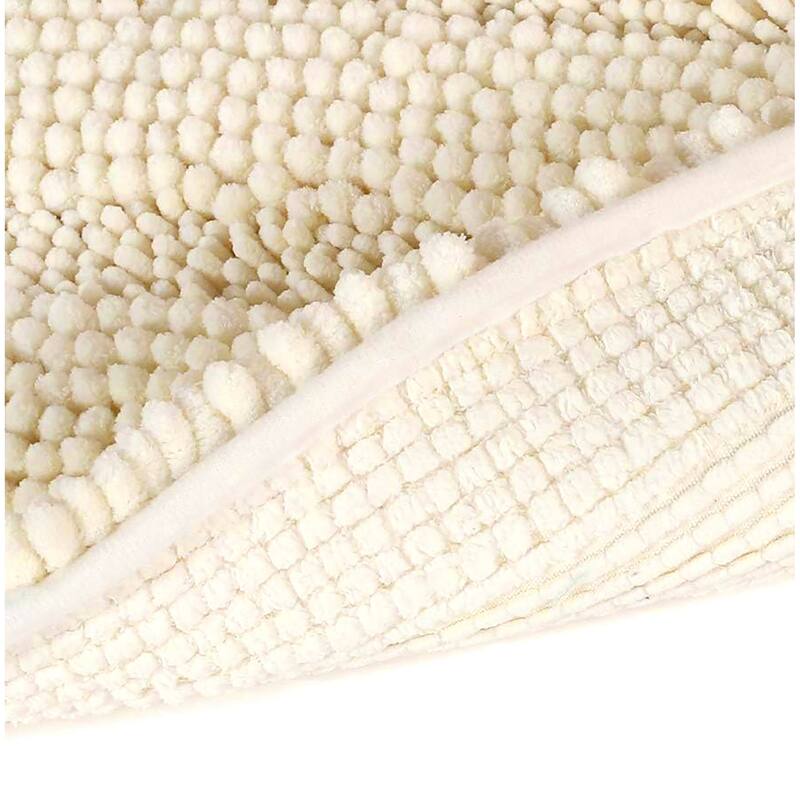 30"x20" - Cream Soft Cozy Plush Chenille Bath Mat Bathroom Rug