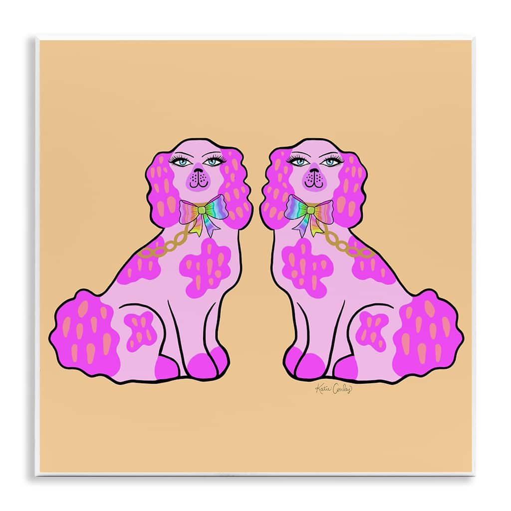 Stupell Funky Glam Pooches Wall Plaque Art Design By Katie Conley