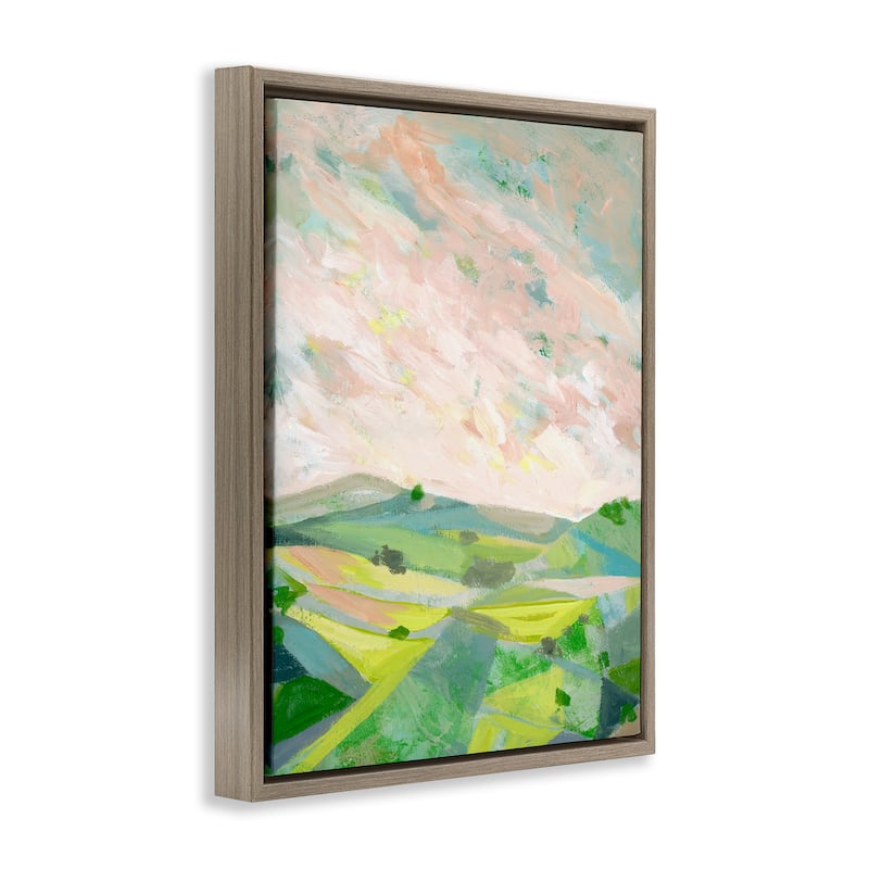 Stupell Vibrant Green Hills Landscape Framed Floater Canvas Wall Art Design By Ashley Davis