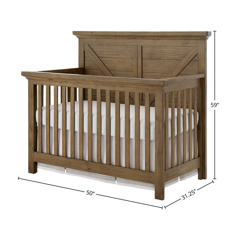 Westfield 50" Wide Traditional 4-in-1 Convertible Crib, Harvest Brown