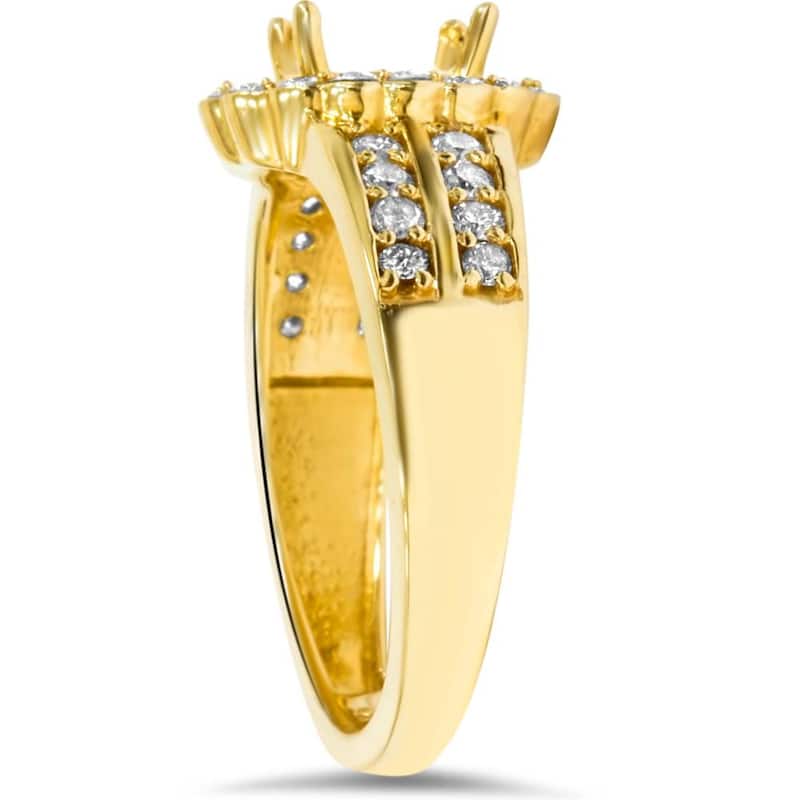 3/8ct Oval Shape Diamond Gold Engagement Ring Setting