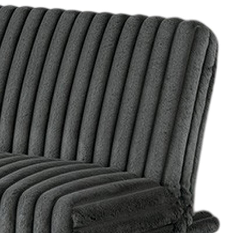 Hini Fold Out Futon Sofa Bed, Dark Gray, Modern Chrome Metal Legs
