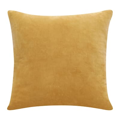 HomeRoots 20" X 20" Yellow 100% Cotton Zippered Pillow
