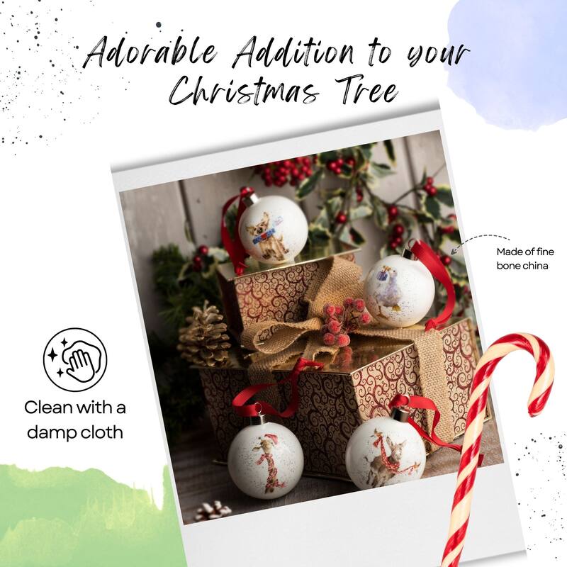 Royal Worcester Wrendale Designs Christmas Bauble