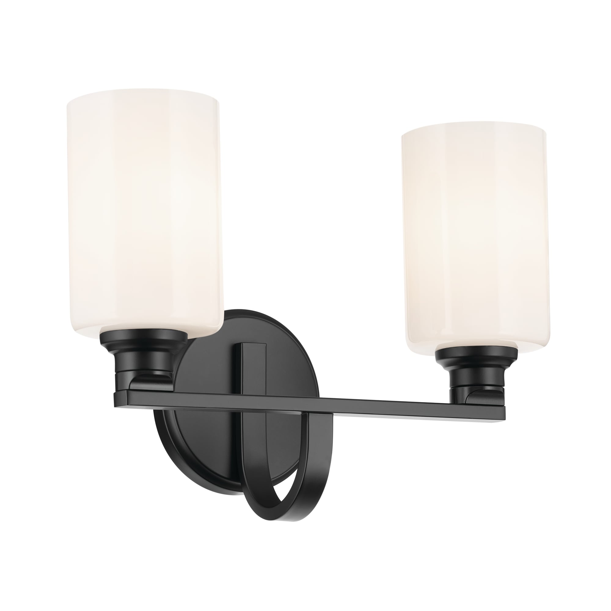 Kichler Lighting Gioe 14.25" 2-Light Vanity Light with Opal Glass in Black