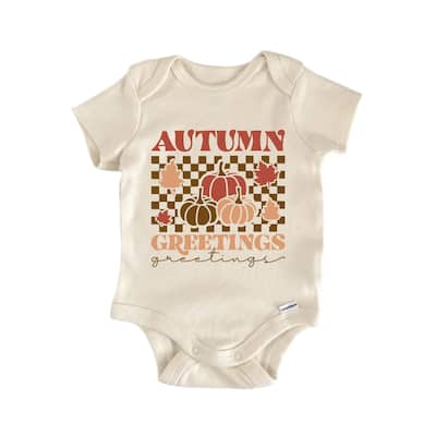 Autumn Greetings Fall - Baby Boy Girl Clothes Bodysuit Funny Cute Newborn