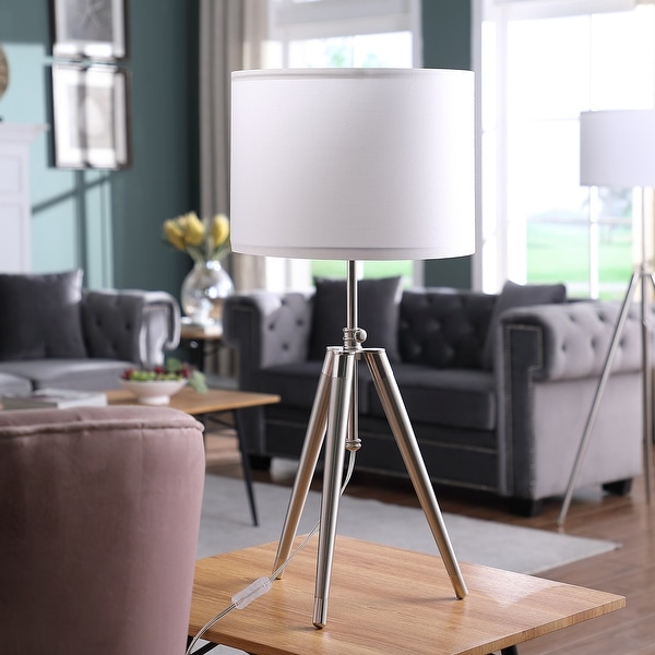 Mid Century Modern Adjustable Tripod Metal Chrome Table Lamp On Sale Bed Bath Beyond 35491154