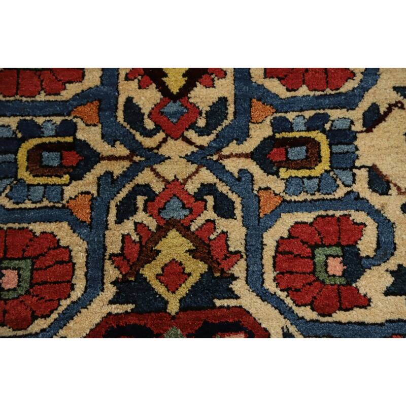 Hand Knotted Oriental 100% Wool Carpet Traditional Floral Beige & Ivories Bakhtiari Area Rug - 9' 8'' X 7' 1''