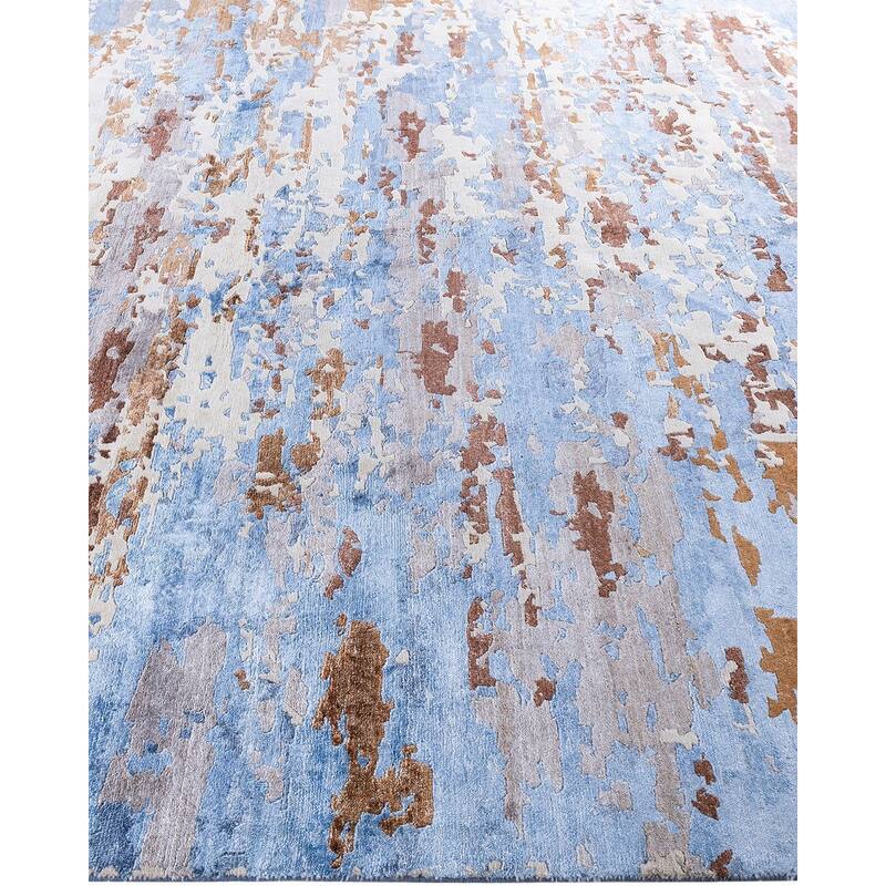 Modern One-of-a-Kind Hand-Knotted Area Rug - Ivory, 8' 2" x 10' 1" - 8' 2" x 10' 1"