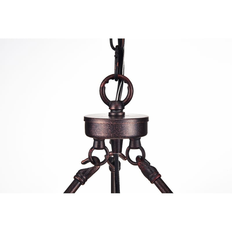 Antique Copper 5-Light Four Tier Crystal Chandelier - Antique Copper