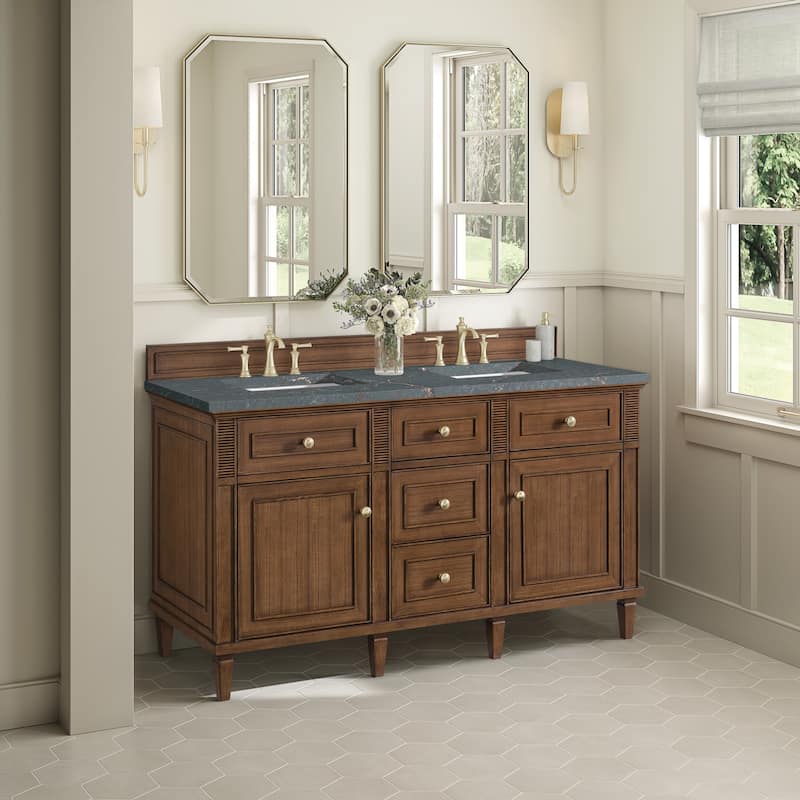 James Martin Vanities 424-V60D-3PBL Lorelai 60" Double Basin Wood