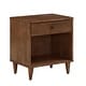 preview thumbnail 3 of 9, Frey 1-Drawer Brown Finish Wood Nightstand by iNSPIRE Q Modern