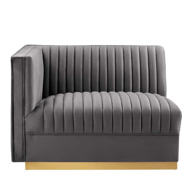Sanguine Channel Tufted Performance Velvet 3-Seat Sectional Sofa